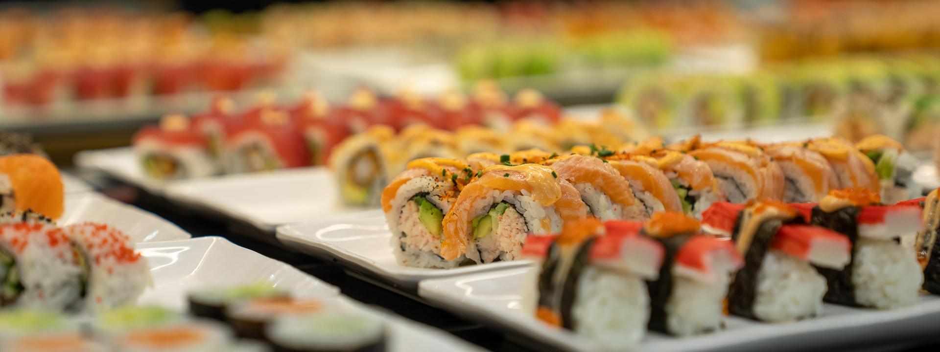Sushi på fade, klar til take away