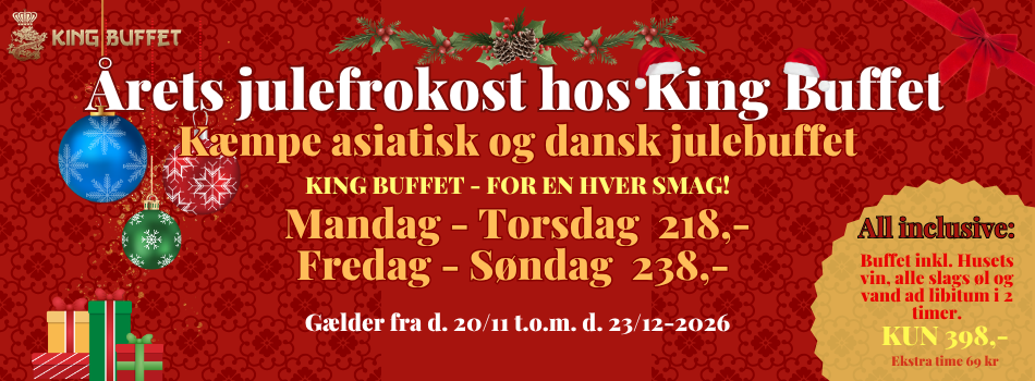 Kæmpe asiatisk og dansk julebuffet